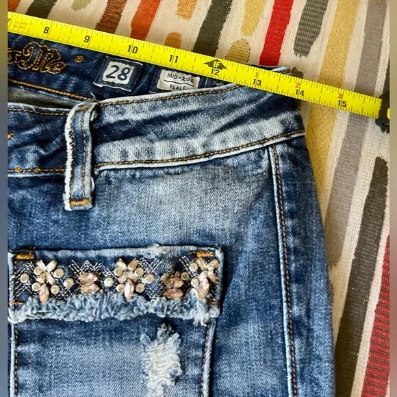 MISS ME Distressed Mid-rise Jeans with Sequin Detail - Picture 9 of 9